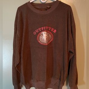 Vintage Woodland Trail Hunting Dog Fleece Crewneck Sweatshirt